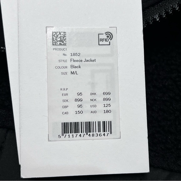 RAINS Paneled Fleece Jacket Sz M/L - Picture 7 of 11